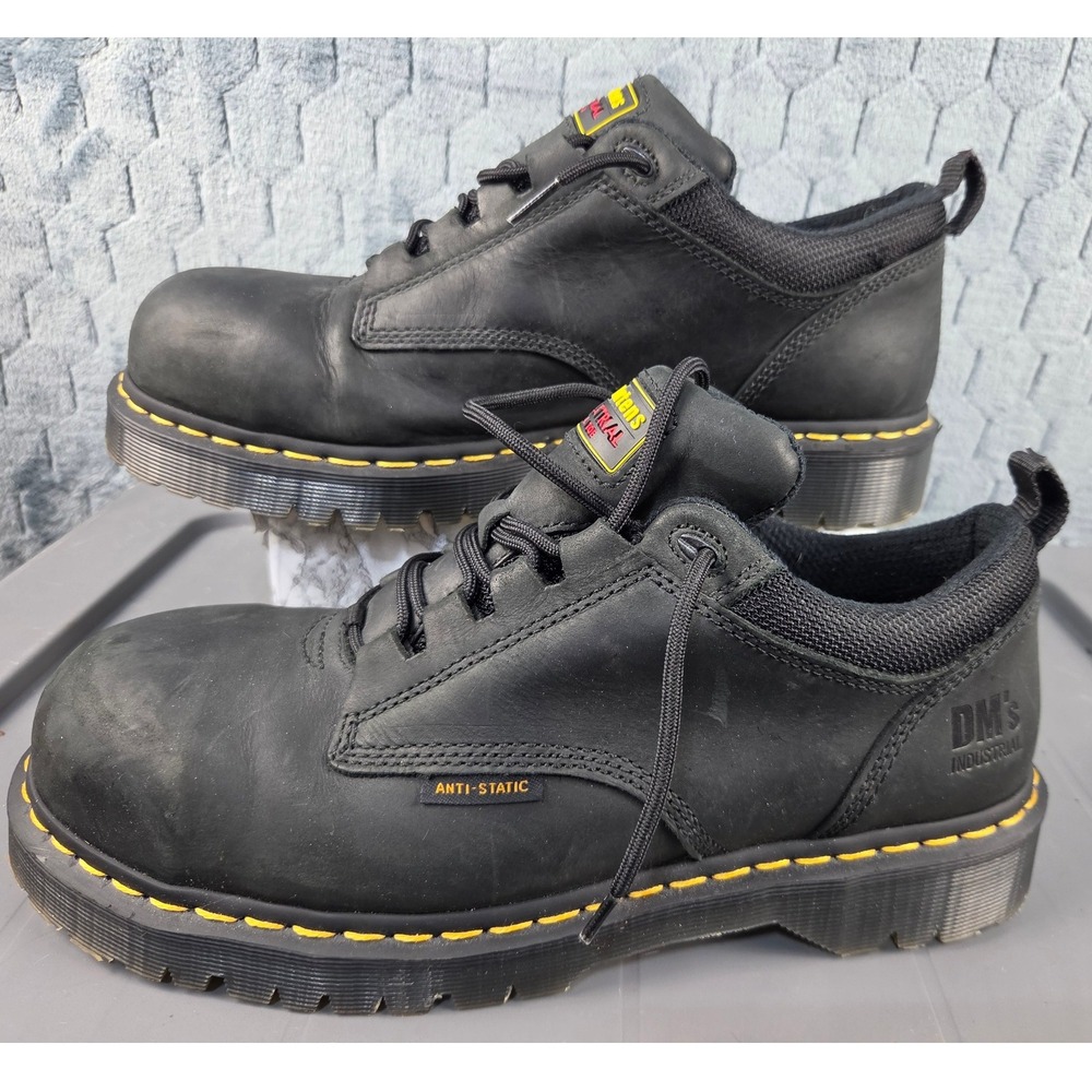 Dr. Martens Industrial SSF/80S Black Leather Steel Toe Safety Shoes Mens 11